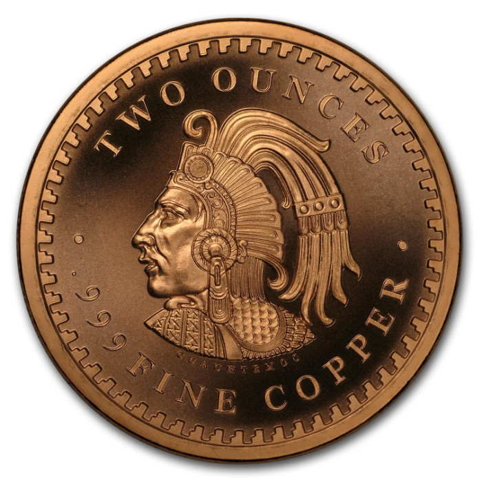 Miedziany Medal Aztec Calendar, 2 uncje - awers