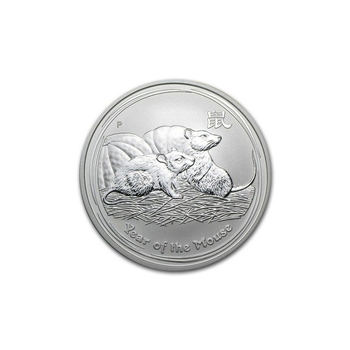 Silver Lunar II Coin: Year of the Mouse 2008, 1 ounce - reverse side