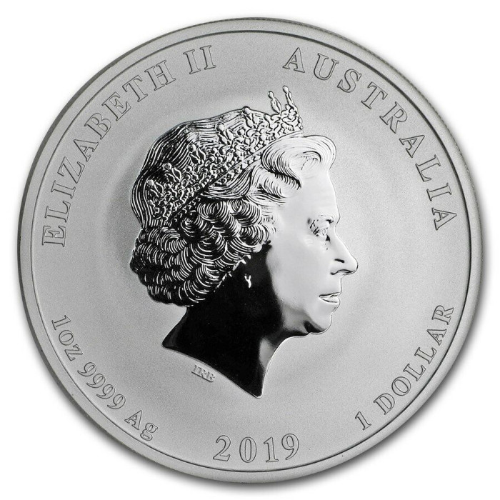 Silber Lunar II Münze: Jahr des Schweins 2019, 1 Unze - Vorderseite Silber Lunar II Münze: Jahr des Schweins 2019, 1 Unze - Vorderseite