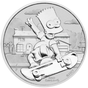 Srebrna Moneta The Simpsons: Bart Simpson 2020, 1 uncja - rewers