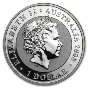 Australian Koala 2008 Silver Coin, 1 oz - reverse side