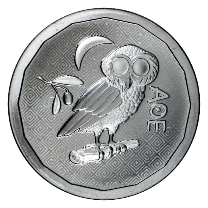 St. Helen Athen Silber Eulenmünze 2024, 1 oz - Rückseite St. Helen Athen Silber Eulenmünze 2024, 1 oz - Rückseite