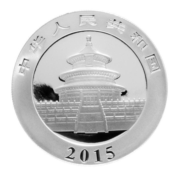 Srebrna Moneta Chińska Panda 2015, 30 gram - awers