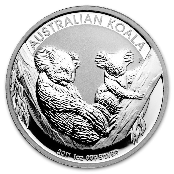 Australischer Koala Silbermünze 2011, 1 oz - Rückseite