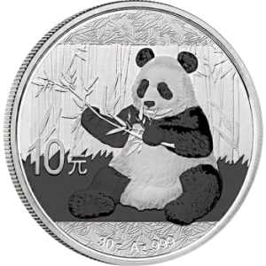 2017 China Panda Silver Coin, 1 oz - reverse side