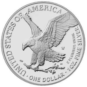 American Eagle 2024 Silver Coin, 1 oz - reverse side
