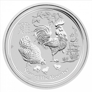 Silber Lunar II Jahr des Hahns Münze 2017, 1 oz. Silber Lunar II Jahr des Hahns Münze 2017, 1 oz.