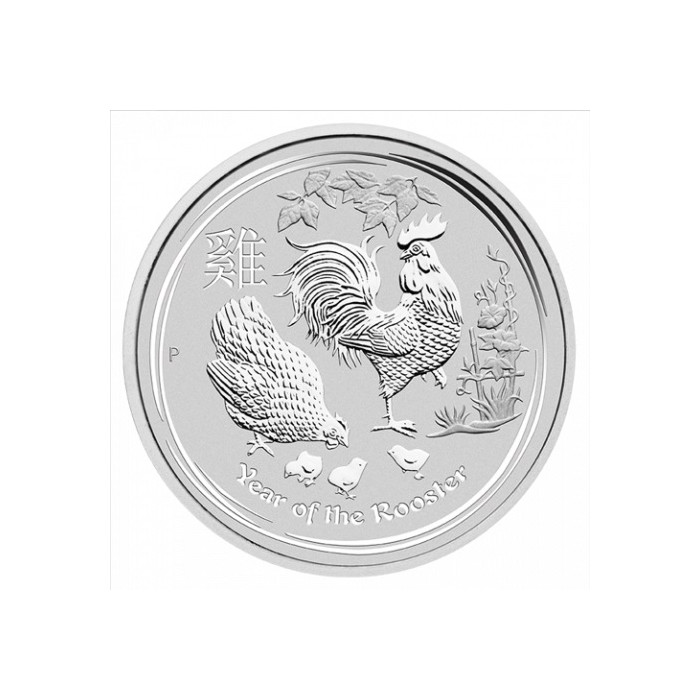 Silber Lunar II Jahr des Hahns Münze 2017, 1 oz. Silber Lunar II Jahr des Hahns Münze 2017, 1 oz.
