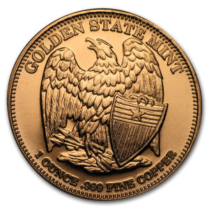 Copper Indian Head Cent Medal, 1 oz - Reverse