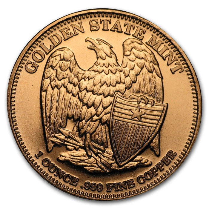 Copper Indian Head Cent Medal, 1 oz - Reverse
