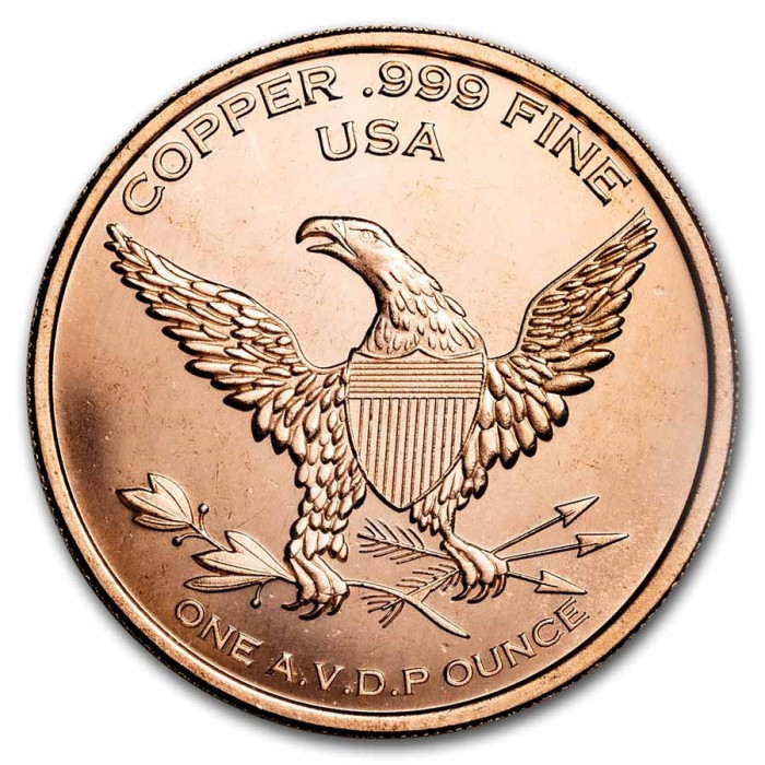 Miedziany Medal Grizzly Bear, 1 uncja - Rewers