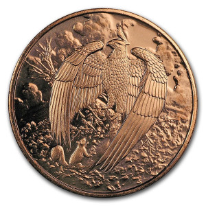 Miedziany Medal Nordic Creatures: The Great Eagle, 1 uncja rewers