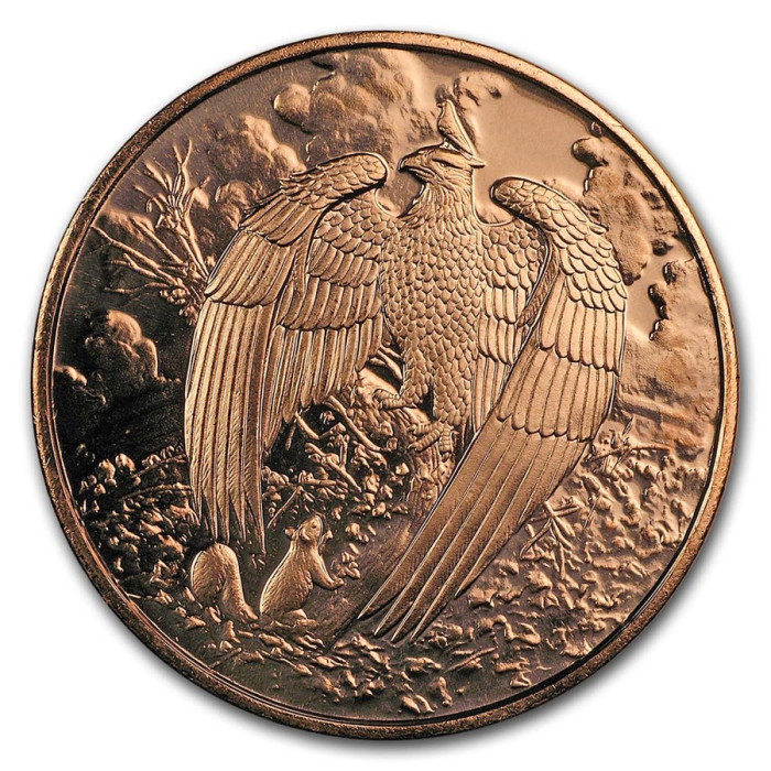Miedziany-Medaille Nordische Kreaturen: Der große Adler, 1 uncja rewers