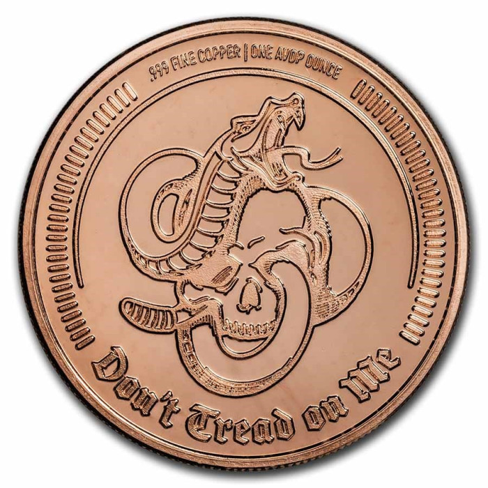 Miedziany-Medaille Don't Tread on Me | Freiheit oder Tod, 1 uncja rewers