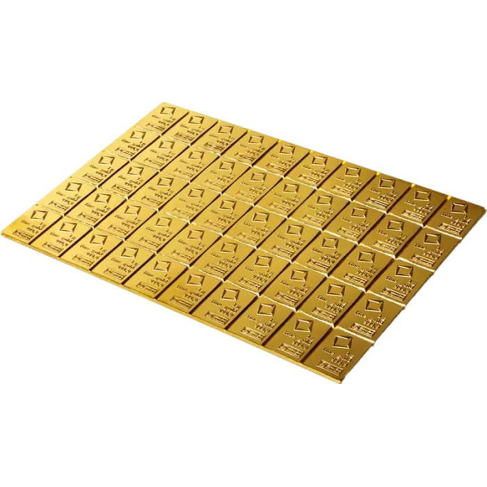 Złota Sztabka Valcambi Combicoin, 50x 1g - back