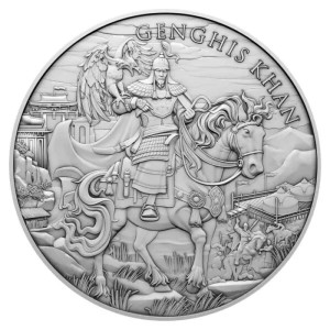 Srebrny Medal Legendary Warriors: Genghis Khan, 1 uncja rewers