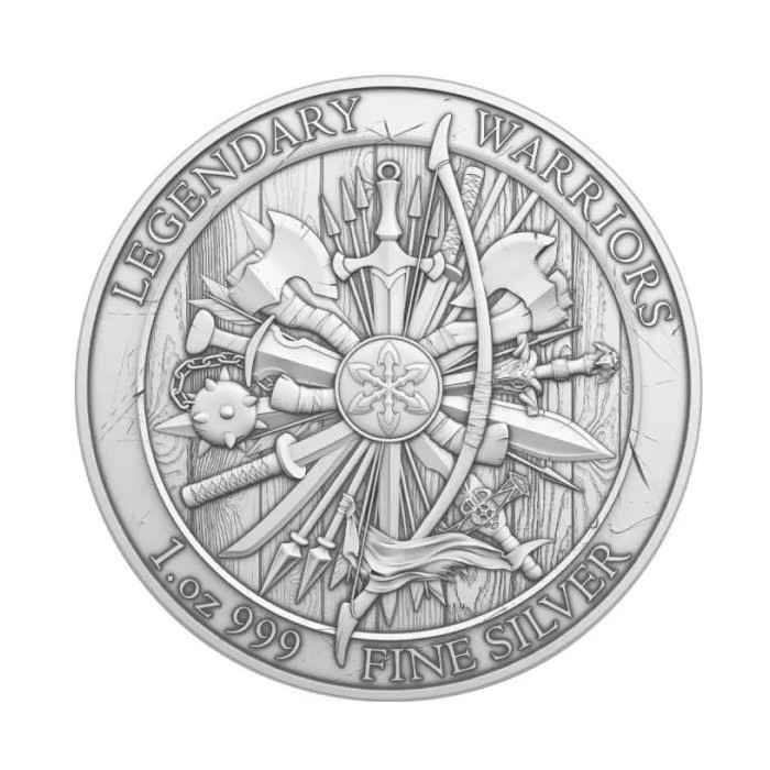 Srebrny Medal Legendary Warriors: Genghis Khan, 1 uncja awers