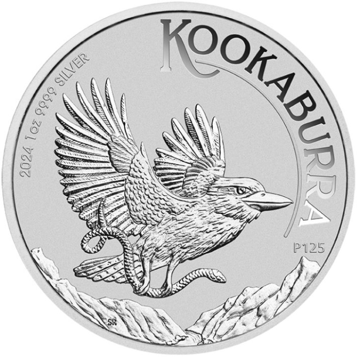 Australischer Kookaburra 2024 Silbermünze, 1 Unze - Rückseite Australischer Kookaburra 2024 Silbermünze, 1 Unze - Rückseite
