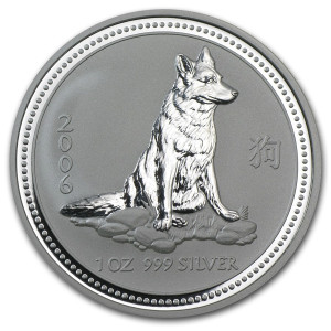 Silber Lunar I Münze: Jahr des Hundes 2006, 1 oz - Rückseite