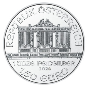 Silbermünze Wiener Philharmoniker 2024, 1 oz - Rückseite