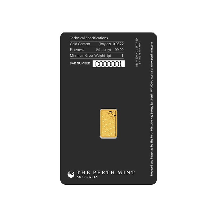 Золотий інвестиційний злиток Perth Mint Kangaroo 1г - зворотний бік