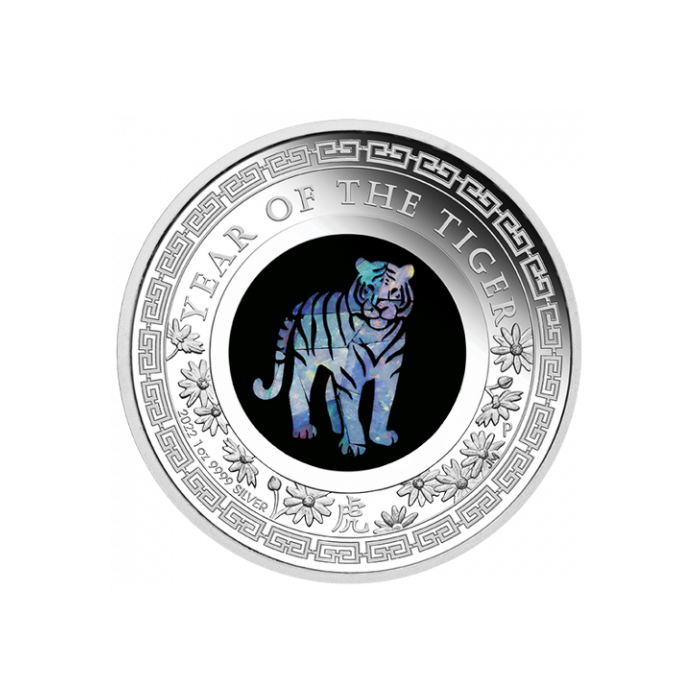 Srebrna Moneta Lunar Opal Jahr des Tigers 2022, 1 uncja - rewers Srebrna Moneta Lunar Opal Jahr des Tigers 2022, 1 uncja - rewers