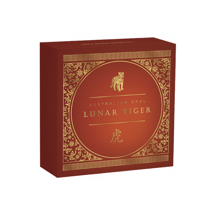 Srebrna Moneta Lunar Opal Year of the Tiger 2022, 1 uncja - box 2 Srebrna Moneta Lunar Opal Year of the Tiger 2022, 1 uncja - box 2