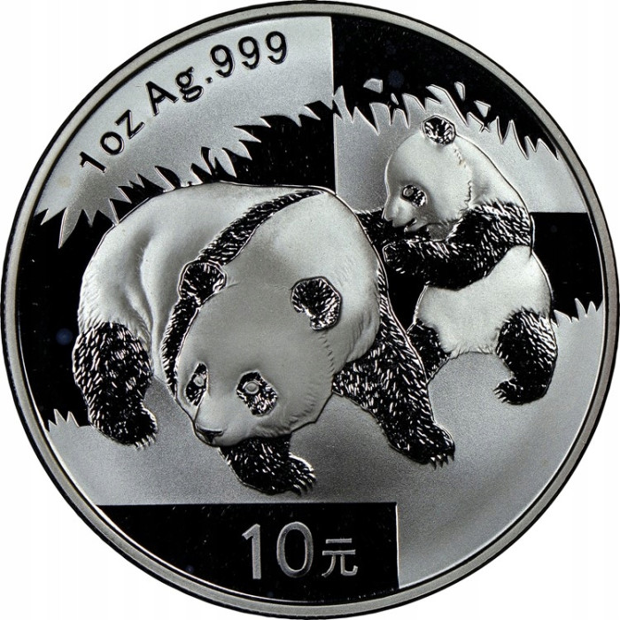 Срібна монета "Китайська панда" 2008 року, 1 унція - реверс
