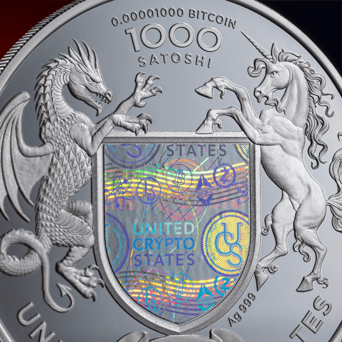 Srebrna Moneta Vereinigte Krypto Staaten Freiheit, Indianerkopf, 1 uncja awers zoom