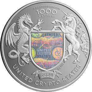 Srebrna Moneta United Crypto States Liberty, Indian Head, 1 uncja rewers