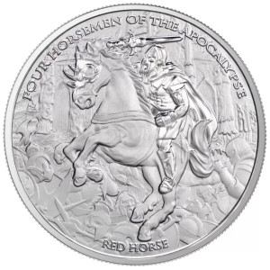 Srebrna Moneta Four Horseman of Apocalypse: Rotes Pferd 2024, 1 uncja - rewers