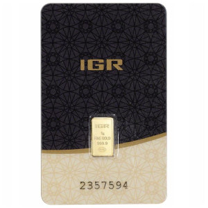 Золотий інвестиційний злиток IGR, 1 грам - лицьова сторона
