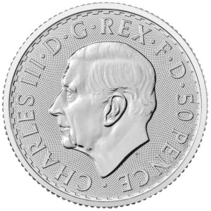 Srebrna Moneta Britannia 2024, 1/4 uncji awers Srebrna Moneta Britannia 2024, 1/4 uncji awers