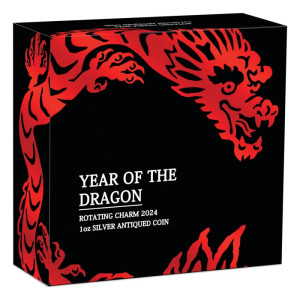 Silber Lunar III Münze: Jahr des Drachen 2024 Charme, 1 oz - Box 2 Silber Lunar III Münze: Jahr des Drachen 2024 Charme, 1 oz - Box 2