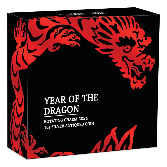 Silber Lunar III Münze: Jahr des Drachen 2024 Charme, 1 oz - Box 2 Silber Lunar III Münze: Jahr des Drachen 2024 Charme, 1 oz - Box 2