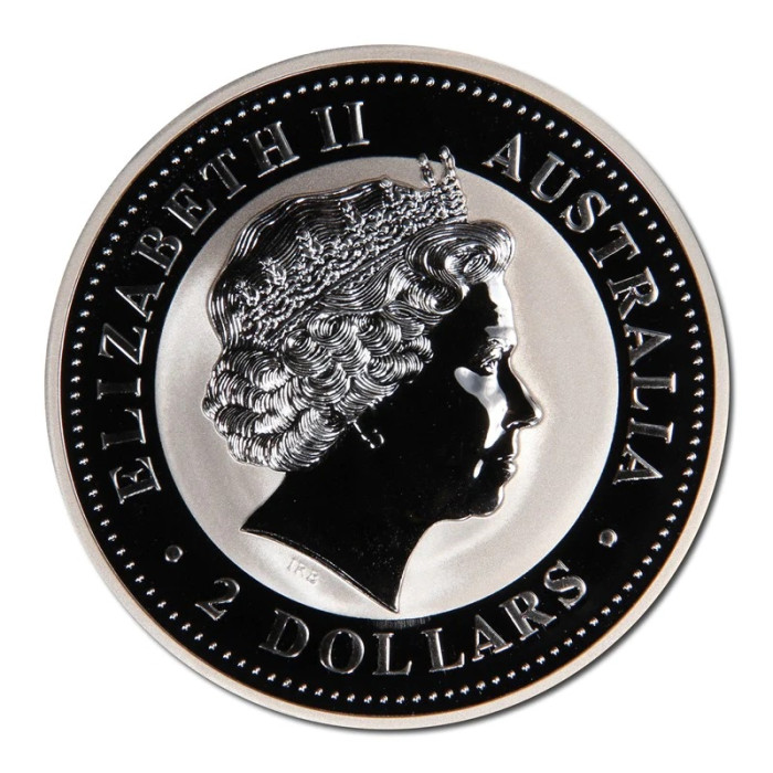 Australian Kookaburra Silver Coin 2008, 2 oz - obverse Australian Kookaburra Silver Coin 2008, 2 oz - obverse