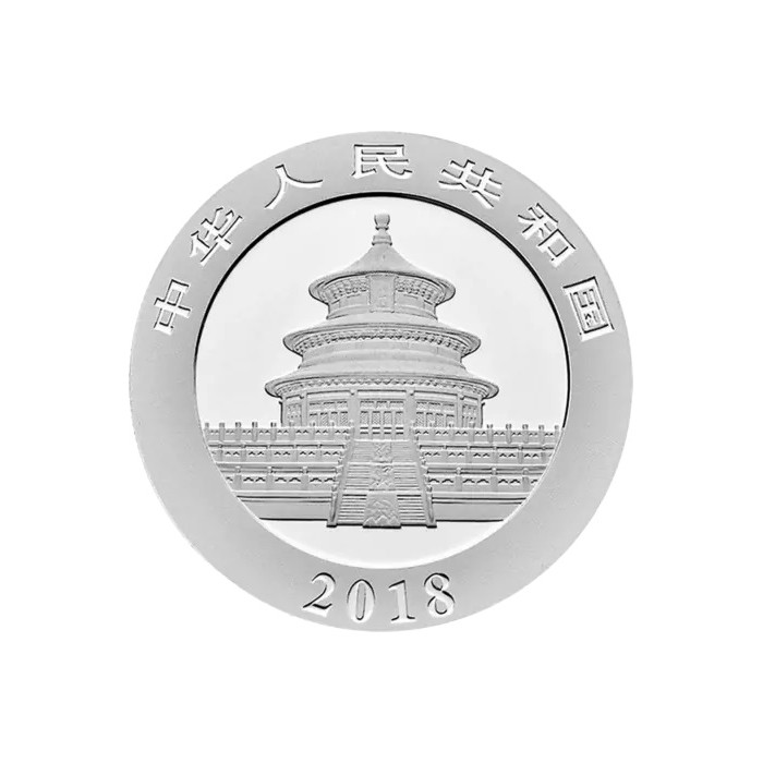 Silver Chinese Panda Coin 2018, 30 grams - obverse