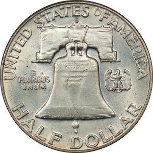 Silbermünze B. Franklin 1/2 Dollar 1948-1963, 12,5g - Rückseite