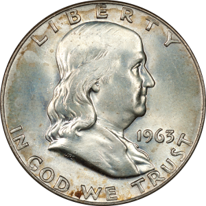 Silbermünze B. Franklin 1/2 Dollar 1948-1963, 12,5g - Rückseite