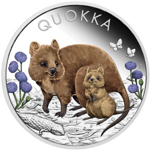 Срібна монета Quokka 2022, 1 унція - реверс