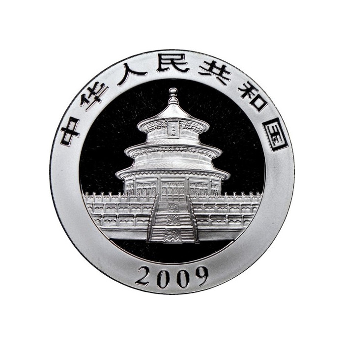 China Panda Silbermünze 2009, 1 Unze - Vorderseite China Panda Silbermünze 2009, 1 Unze - Vorderseite