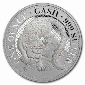 Indische Wildtiere Silbermünze: Schneeleopard 2024, 1 oz - Rückseite