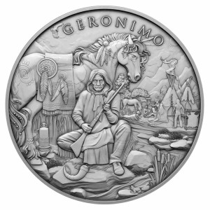 Legendary Warriors Silver Medal: Geronimo, 1 ounce reverse