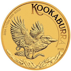 Австралійська золота монета Кукабурра 2024 року, 1/10 унції - реверс