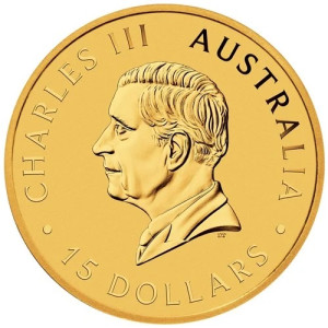 Australischer Kookaburra 2024 Goldmünze, 1/10 oz - Rückseite