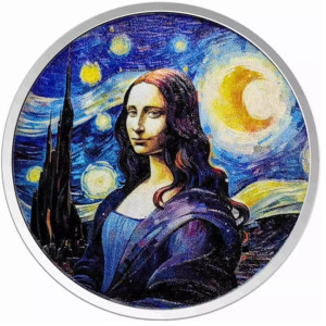Fiji Silver Coin: Mona Lisa x Van Gogh 2024 Color, 1 oz - reverse