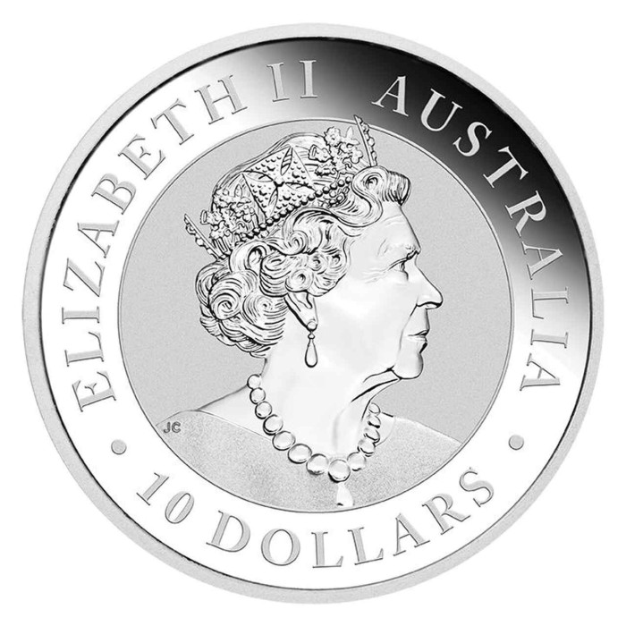 Australian Kookaburra 2023 Silver Coin, 10 oz - obverse
