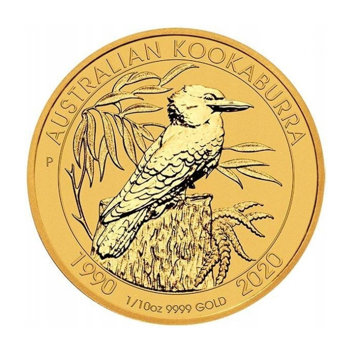 Australischer Kookaburra 2020 Goldmünze, 1/10 oz - Rückseite Australischer Kookaburra 2020 Goldmünze, 1/10 oz - Rückseite