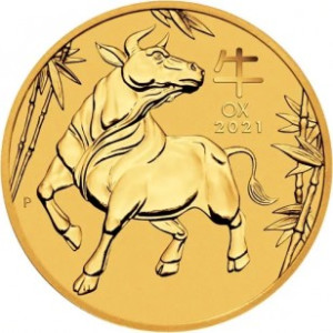 Gold Coin Lunar III Year of the Ox 2021, 1/20 ounce - reverse side
