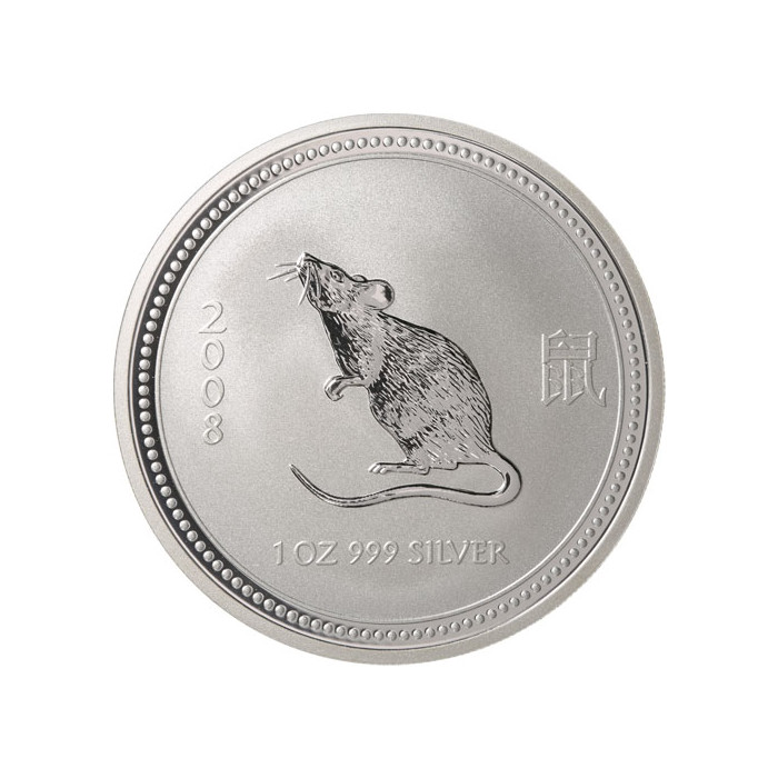 Srebrna Moneta Lunar I: Rok Myszy 2008, 1 uncja - rewers Srebrna Moneta Lunar I: Rok Myszy 2008, 1 uncja - rewers